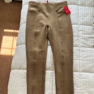 Spanx Faux Suede Leggings, M, Camel